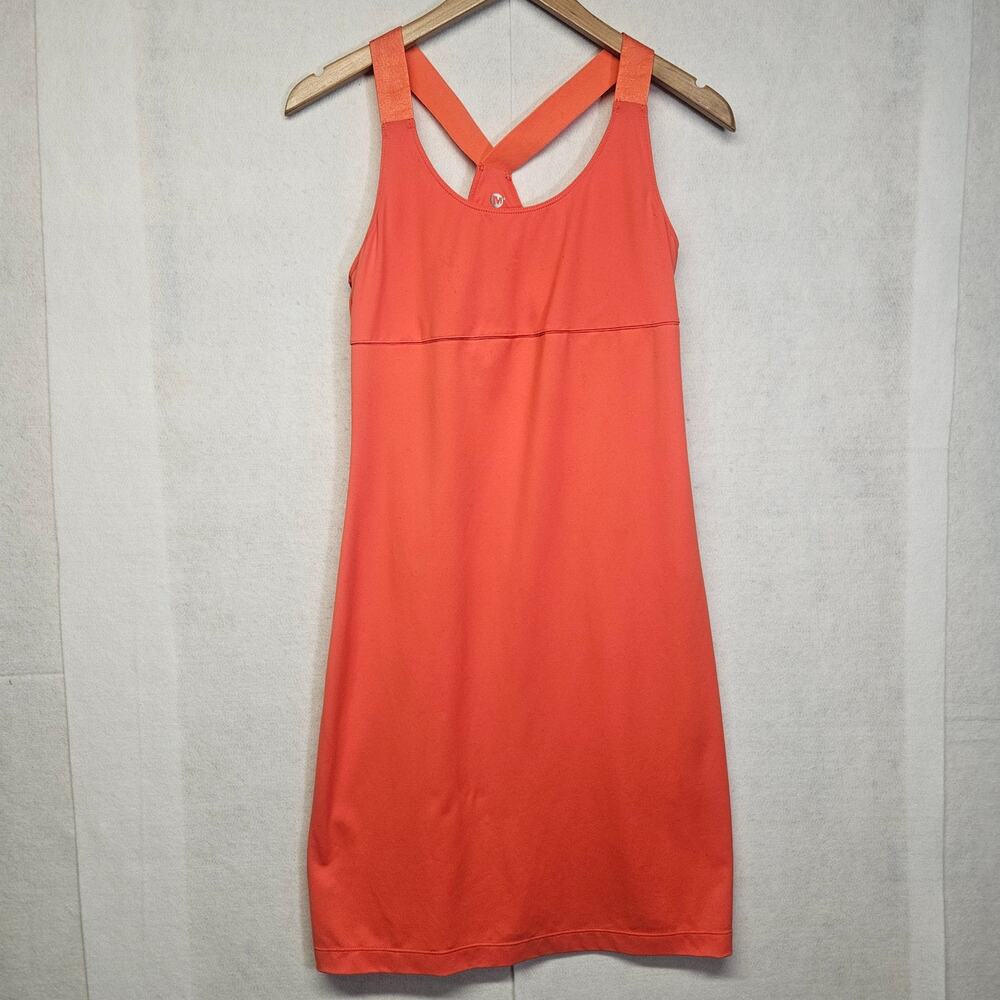 Merrell Performance Orange Athletic Tank Dress Activewear Outdoor Built in Bra